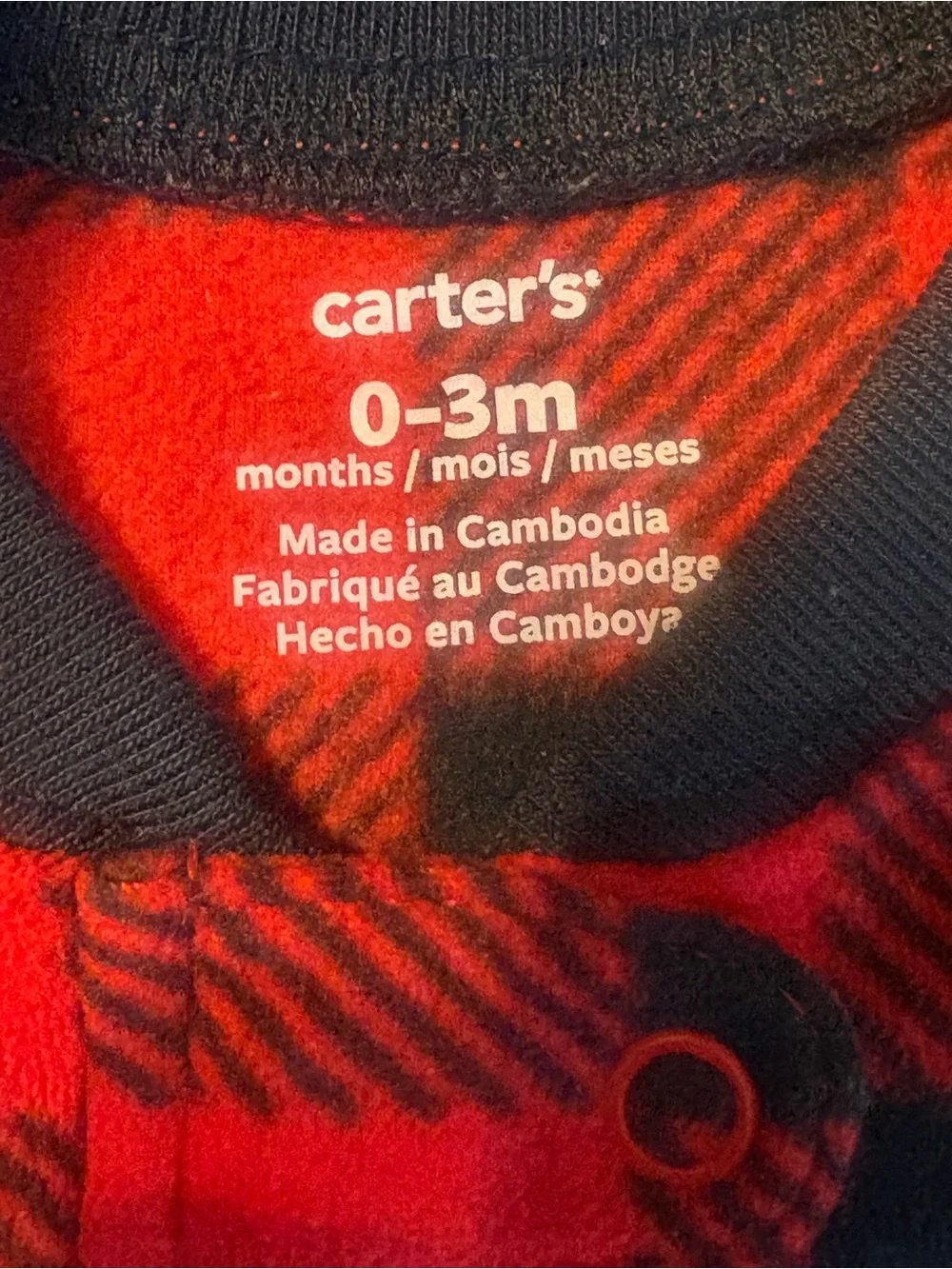 Carter's Red and Black Buffalo Plaid Sleep Sack 0-3 Months